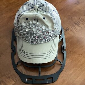 Embellished Cap with Rhinestones